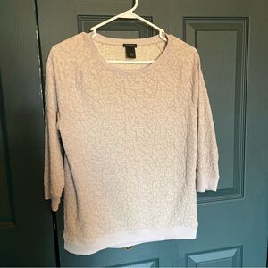 Ann Taylor Women’s Pullover Blouse Gold Accents Poly Blend 3/4 Sleeve Medium